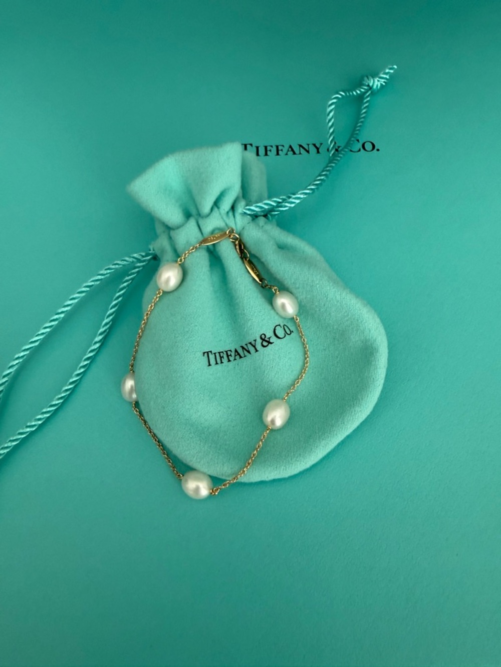 Tiffany & Co. 18k Gold Pearls by The Yard Bracelet Elsa Peretti - Picture 2 of 16